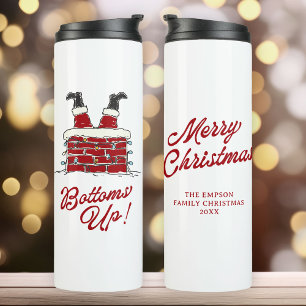 Termo Santa Bottoms Up divertida Navidad