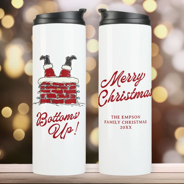 Termo Santa Bottoms Up Funny Christmas Holiday (Subido por el creador)