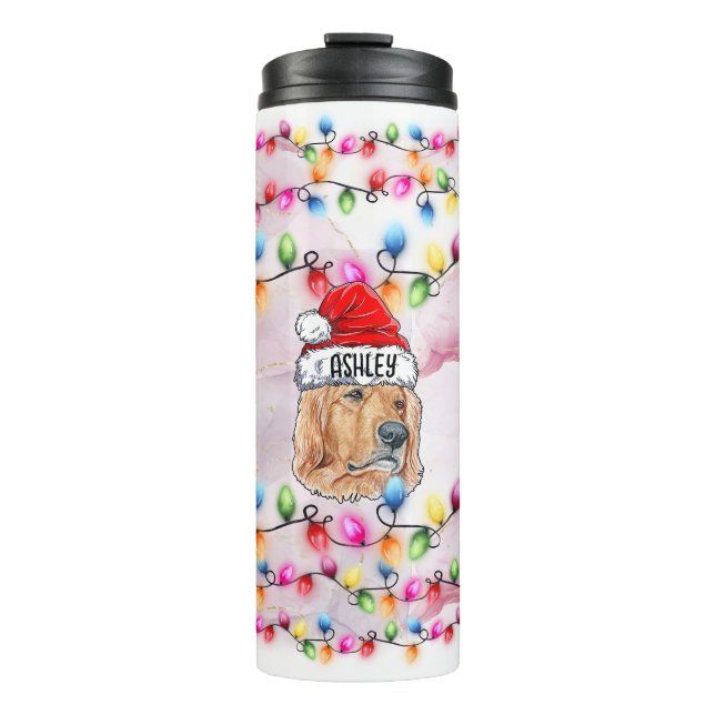 Termo Santa Claus de Navidad perro de cabeza de retrieve (Anverso)
