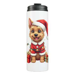 Termo Santa de iluminación divertida de Navidad Border T