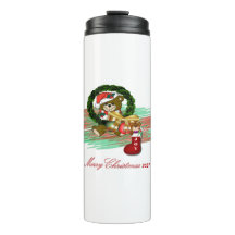 Santa Joy Sock Navidades Thermal Tumbler