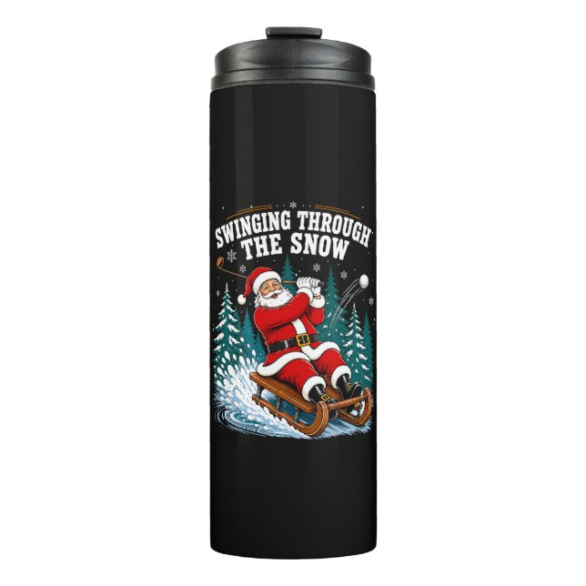 Termo Santa jugando golf Feliz Navidad golfista (Anverso)
