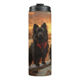 Termo Schipperke Dog Rustic Winter Sunset
