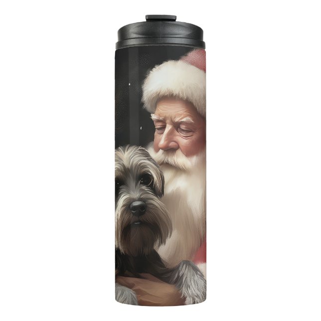 Termo Schnauzer Con Navidades festivos de Santa Claus (Anverso)