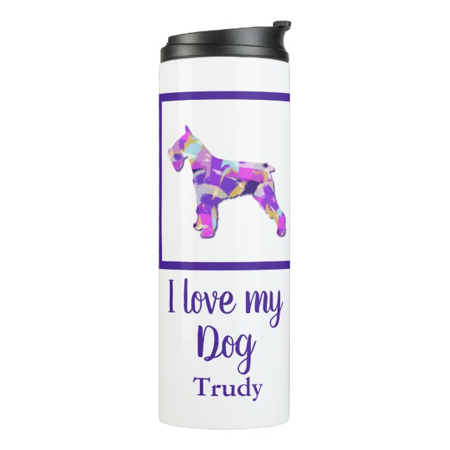 Termo Schnauzer Dog Silhouette Cute Purple PY&B (Rotado hacia la izquierda)