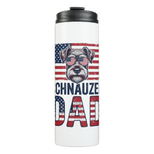 Termo Schnauzer Papá Patriótico Vintage Perro