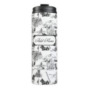 Termo SCOTTISH Terrier Toile negro con nombre personaliz
