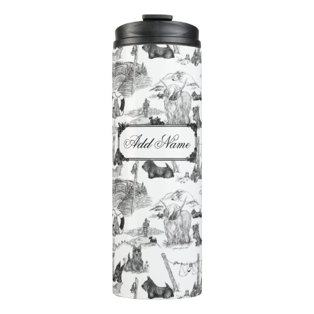 Termo SCOTTISH Terrier Toile negro con nombre personaliz (Anverso)