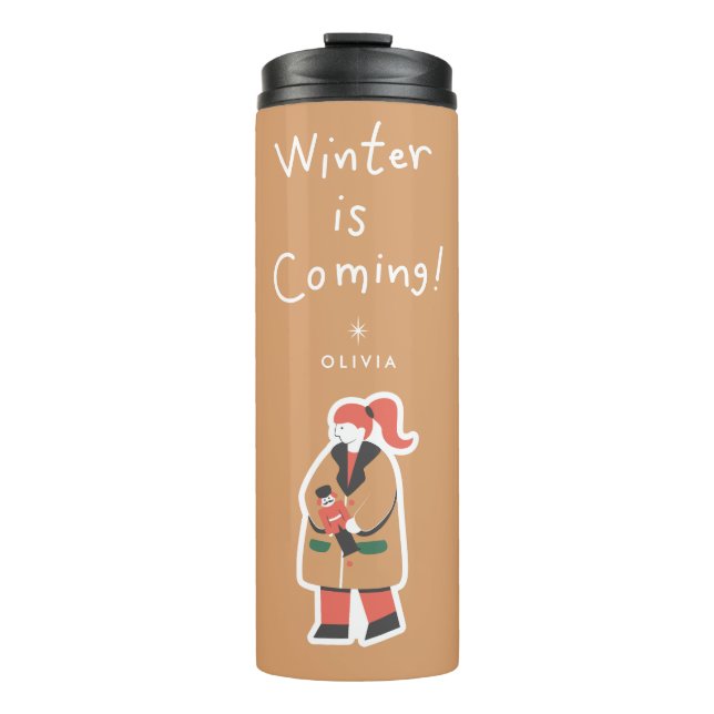 Termo Se acerca el invierno | Mug de viaje de vacaciones (Anverso)