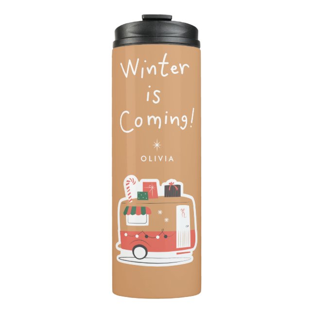 Termo Se acerca el invierno | Mug de viaje de vacaciones (Anverso)