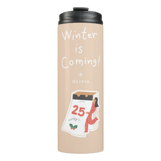 Termo Se acerca el invierno | Mug de viaje de vacaciones (Anverso)