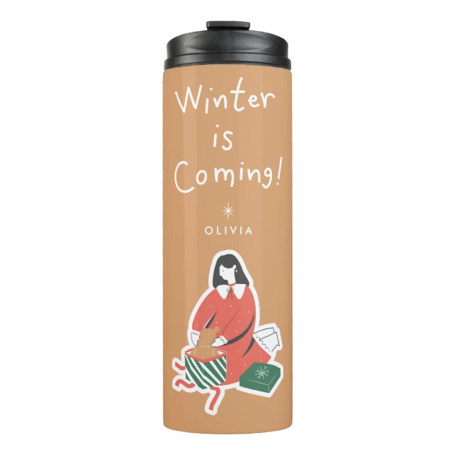 Termo Se acerca el invierno | Mug de viaje de vacaciones (Anverso)