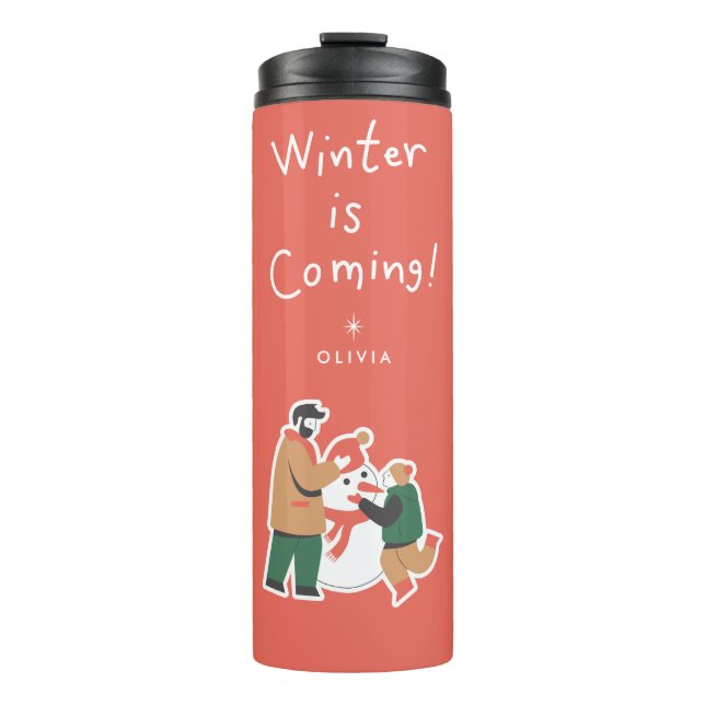 Termo Se acerca el invierno | Mug de viaje de vacaciones (Anverso)