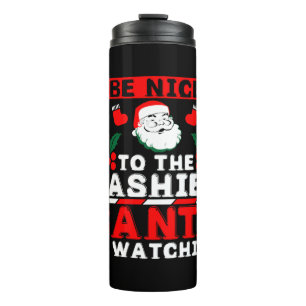 Termo Sé Agradable Con La Cajera Que Santa Está Viendo