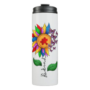 Termo Sé amable con el girasol - Conciencia sobre el aut