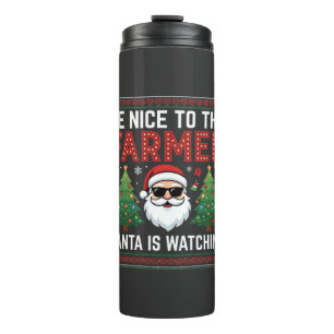 Termo Sé Amable Con El Granjero Santa Navidad