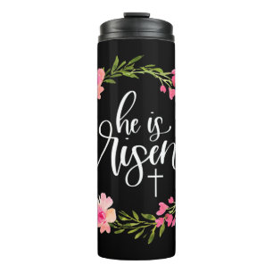 Termo Se eleva Jesús Cristiano Feliz Pascua Floral