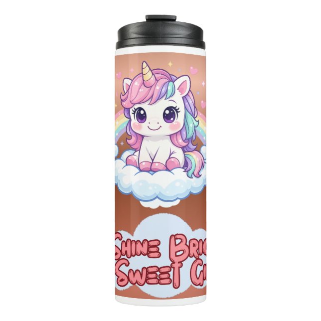Termo Sé Tu Propio Arcoíris Cute Unicornio  (Anverso)