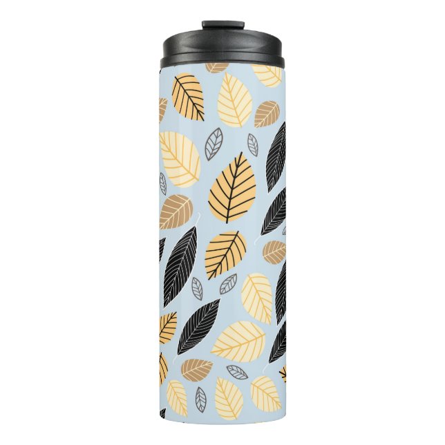 Termo Seamless pattern of autumn leaves on a blue backgr (Anverso)
