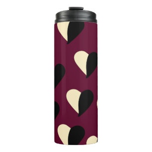 Termo Seamless pattern with black and white heart. St Va