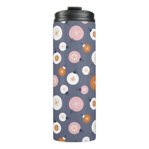 Termo Seamless pattern with Christmas balls on a dark ba