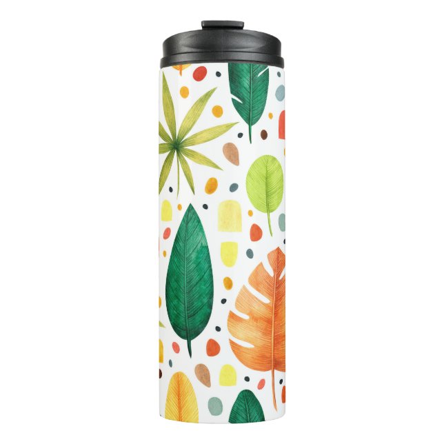Termo Seamless pattern with decorative tropical plants.  (Anverso)
