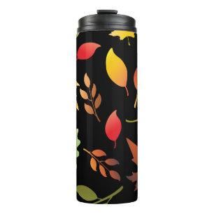 Termo Seamless pattern with fallen autumn leaves and col