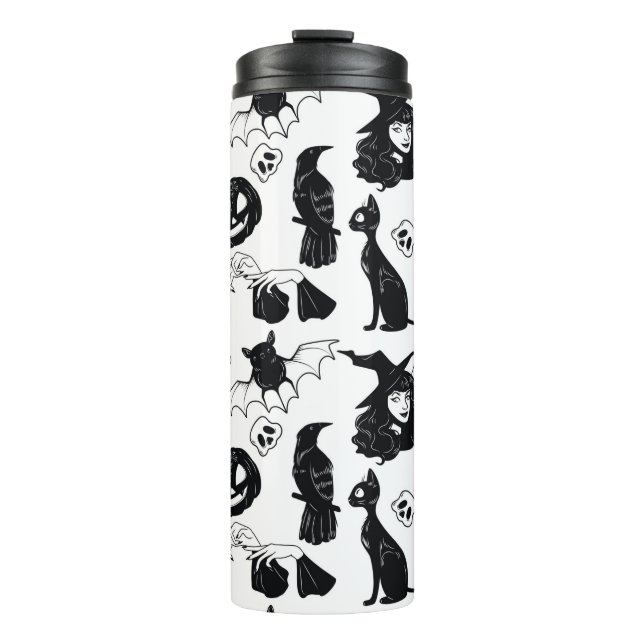 Termo Seamless pattern with Halloween cute hand drawn el (Anverso)