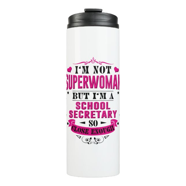 Termo Secretaria Tumbler Funny Gift de la escuela para (Anverso)