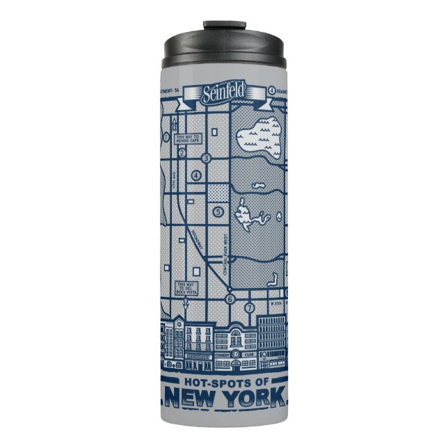 Termo Seinfeld | Puntos calientes del mapa de Nueva York (Anverso)