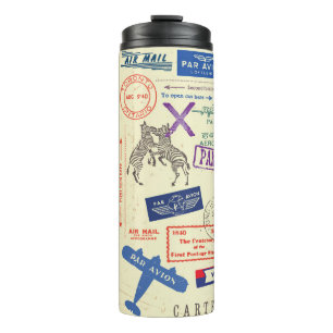 Termo Sello de documento vintage, conjunto de decoración