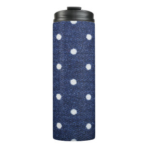 Termo Sello de guisantes: textura de tela denim.