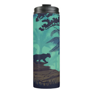 Termo Selva tropical, fondo de la noche jaguar.