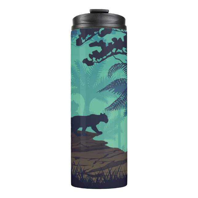 Termo Selva tropical, fondo de la noche jaguar. (Anverso)