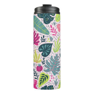 Termo Selva tropical silvestre, patrón repetido vintage