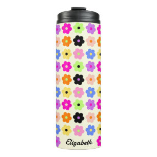 Termo Sencilla Daisies Coloridos Retro BOHO Nombre Flora