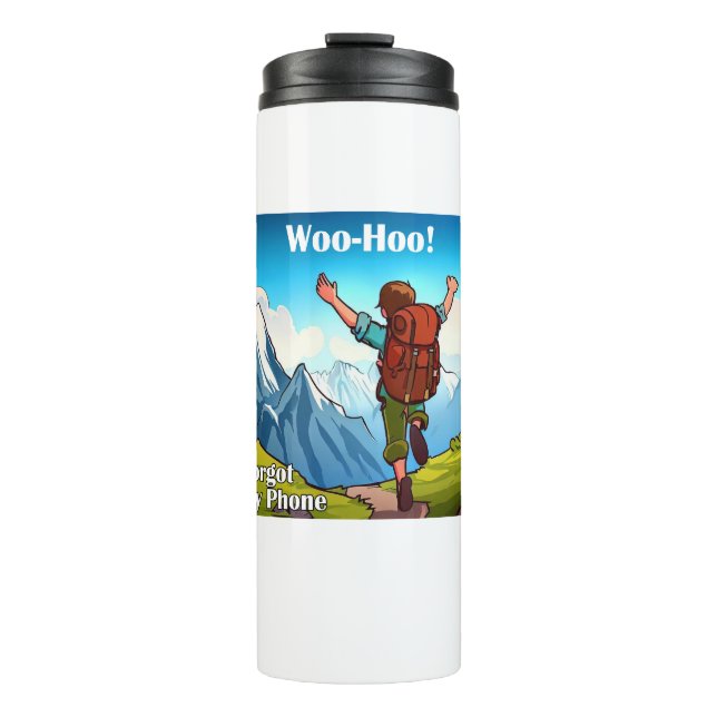 Termo Senderismo Woo-Hoo olvidó mi teléfono (Anverso)