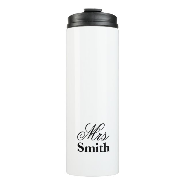 Termo Señora Personalized Name White Black (Anverso)