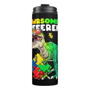 Termo Sensibilización sobre el autismo de los dinosaurio