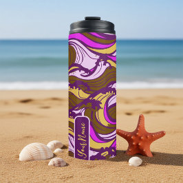 Termo Sepia Abstract Pebble Bean Repeating Pattern