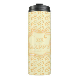 Termo Ser feliz patrón de pequeñas estrellas