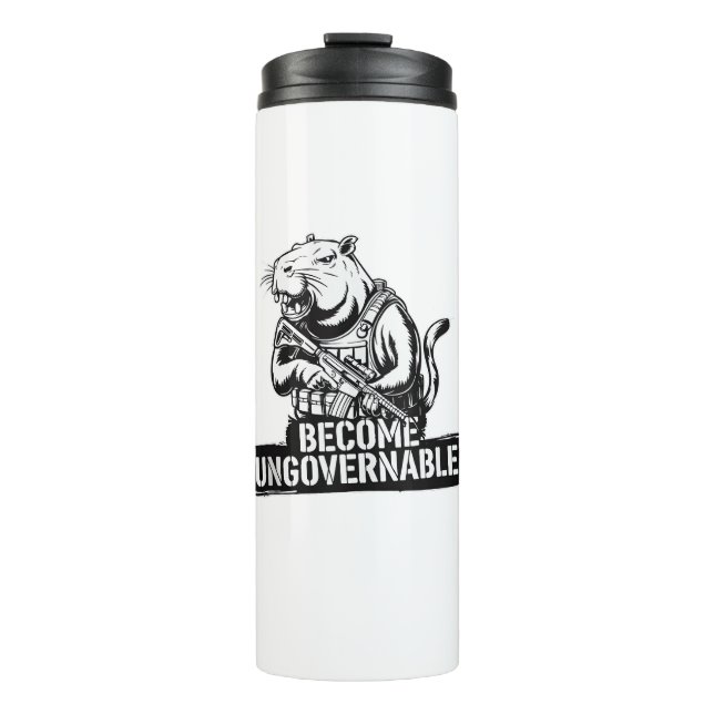 Termo Ser un bebé ingobernable Moo Deng Divertido Tan (Anverso)
