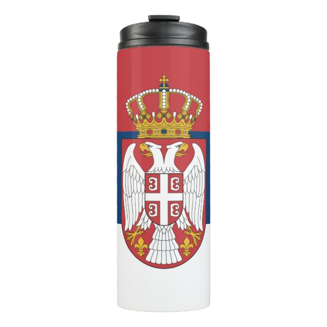 Termo Serbia Travel Mug, bandera patriótica serbia (Anverso)