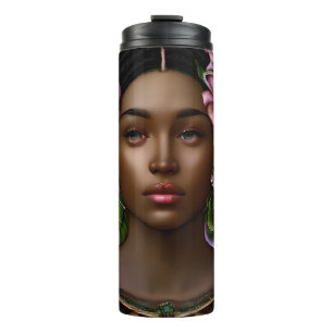 Termo Serene mujer afroamericana con flores