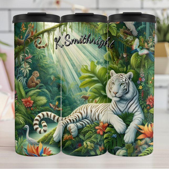 Termo Serene Tigre Blanco y Flores (Subido por el creador)