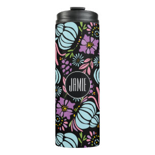 Termo Serenidad Personalizada Patrón de Rosa Azul de Cu