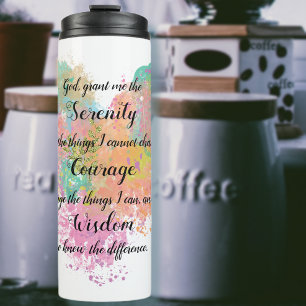Termo Serenity Prayer Watercolor Thermal Tumbler