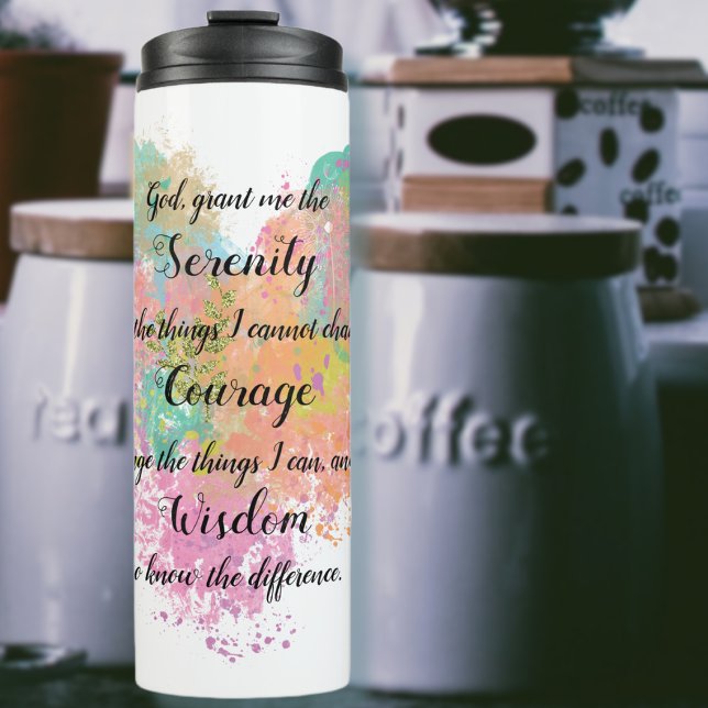 Termo Serenity Prayer Watercolor Thermal Tumbler (Subido por el creador)
