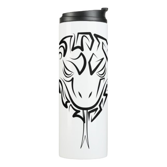 Termo Serpiente Tribal Negra y Blanca (Rotado hacia la izquierda)