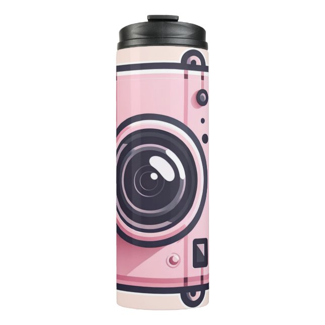 Termo Sesión de Fotos de Instantáneas Rosa de Moda Cámar (Anverso)